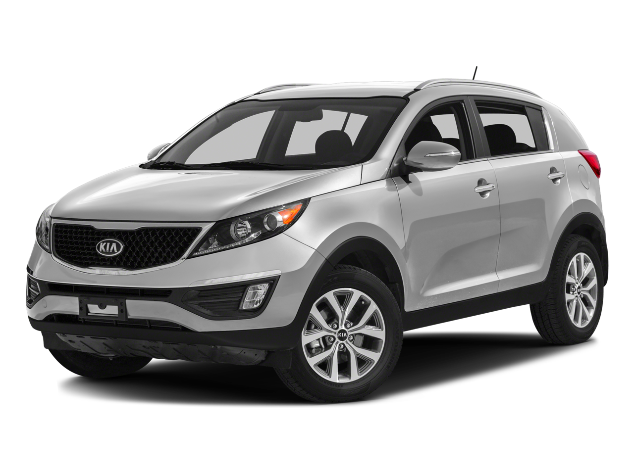 2016 Kia Sportage LX in Bright Silver — front three-quarter view