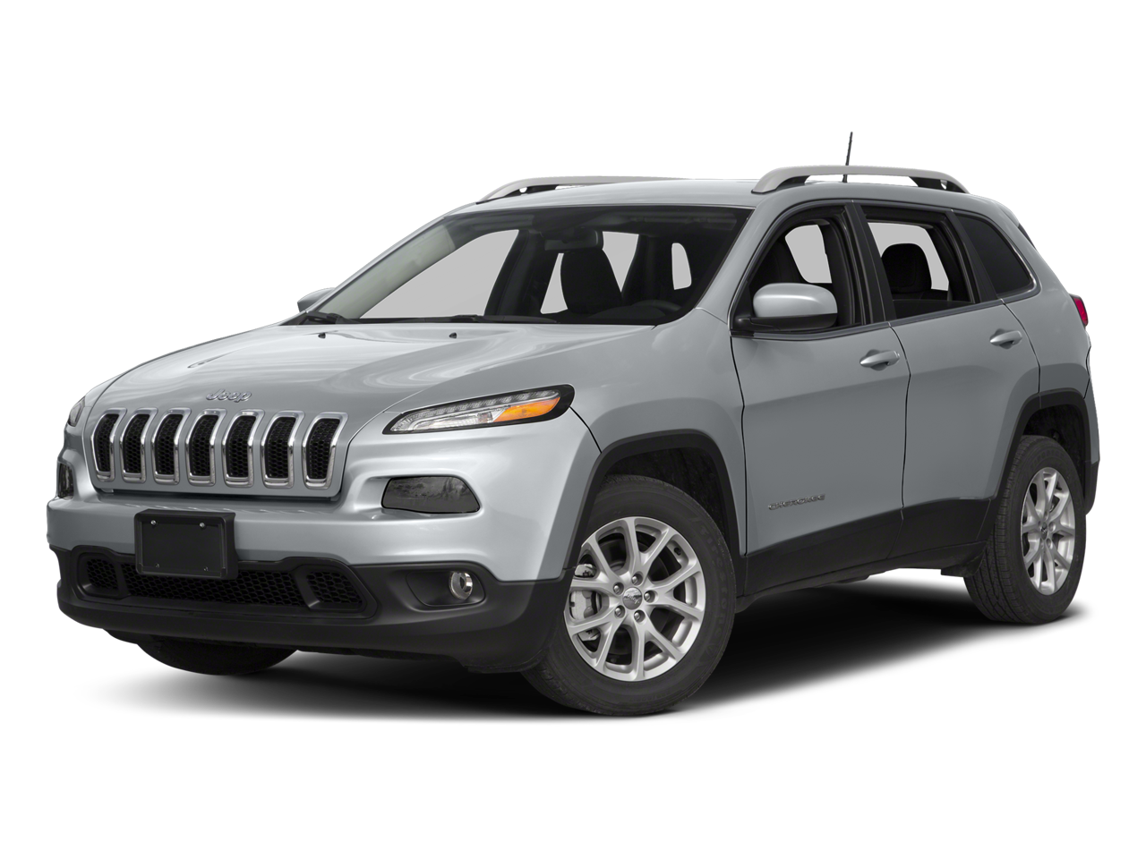 2017 Jeep Cherokee Latitude in Billet Silver Metallic Clearcoat — front three-quarter view