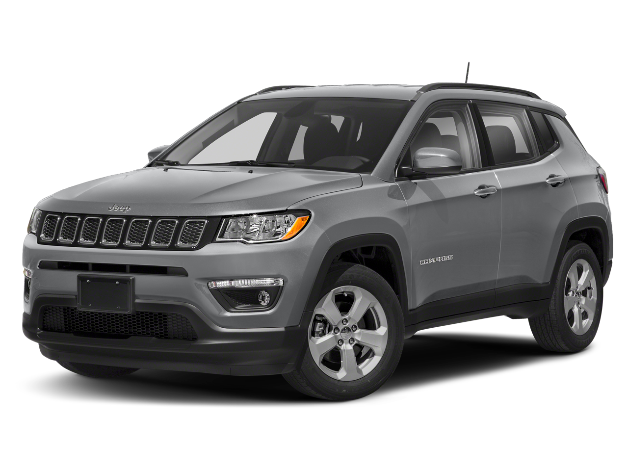 2018 Jeep Compass Latitude in Billet Silver Metallic Clearcoat — front three-quarter view