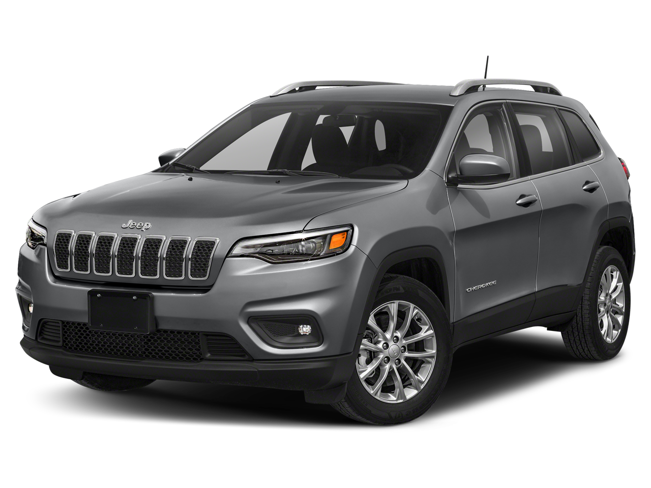 2019 Jeep Cherokee Limited in Billet Silver Metallic Clearcoat — front three-quarter view