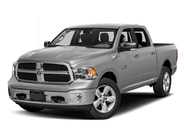 2017 RAM 1500 SLT in Bright Silver Metallic Clearcoat — front three-quarter view