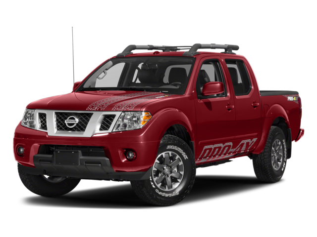 2018 Nissan Frontier PRO-4X in Lava Red — front three-quarter view