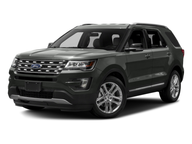 2017 Ford Explorer XLT in Dark Gray — front three-quarter view