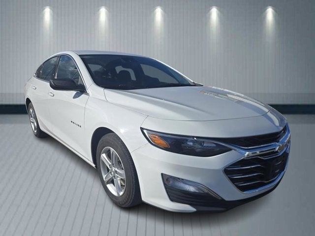 2023 Chevrolet Malibu LS in Summit White — front three-quarter view