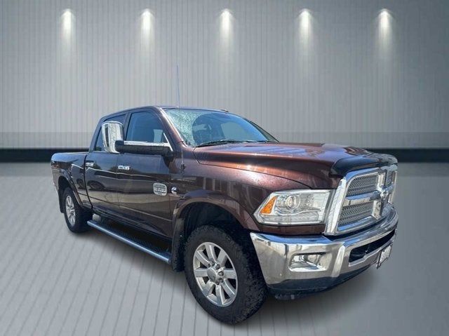 2014 RAM 2500 Longhorn in Western Brown — front three-quarter view