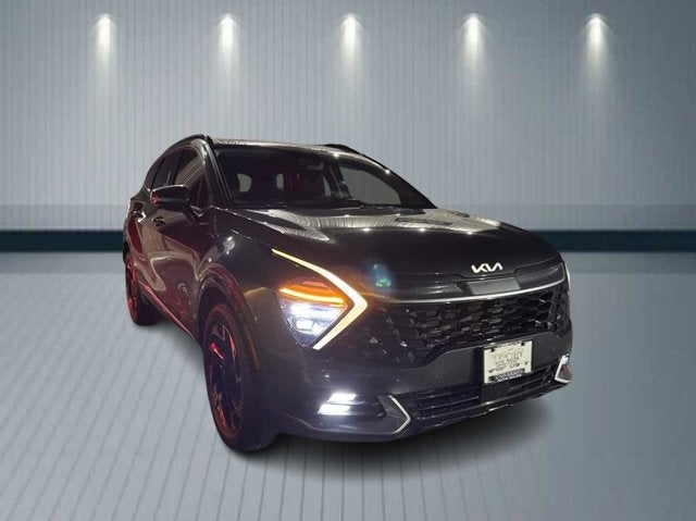 2023 Kia Sportage SX-Prestige in Gravity Gray — front three-quarter view